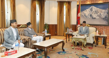 राष्ट्रपतिलाई भेट्न शीतलनिवास पुगे सभामुख र राष्ट्रिय सभाध्यक्ष,  सदन अवरोधबारे छलफल